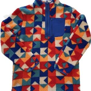 Cat & Jack Multicolor Geometric Fleece Jacket Boys L (12/14)
